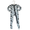 KicKee Light Blue Pirate & Nautical Print Footed One-Piece PJs - Size 9-12 Mo