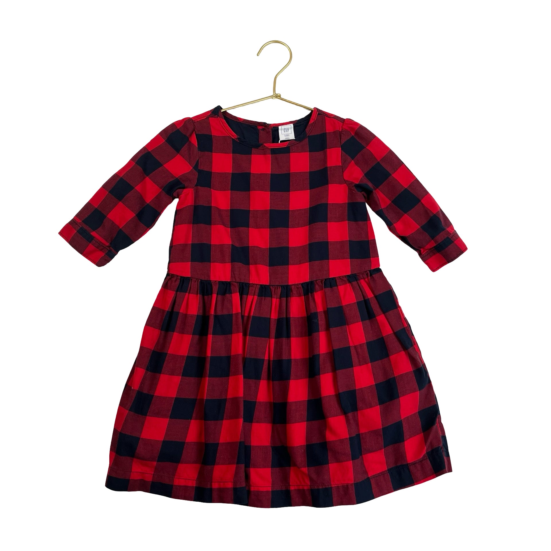 Baby Gap Red & Navy Check Dress - Size 4