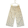 Emile et Ida Ivory & Blue Heart Print Pleated Wide-Leg Cropped Pants - Size 8A