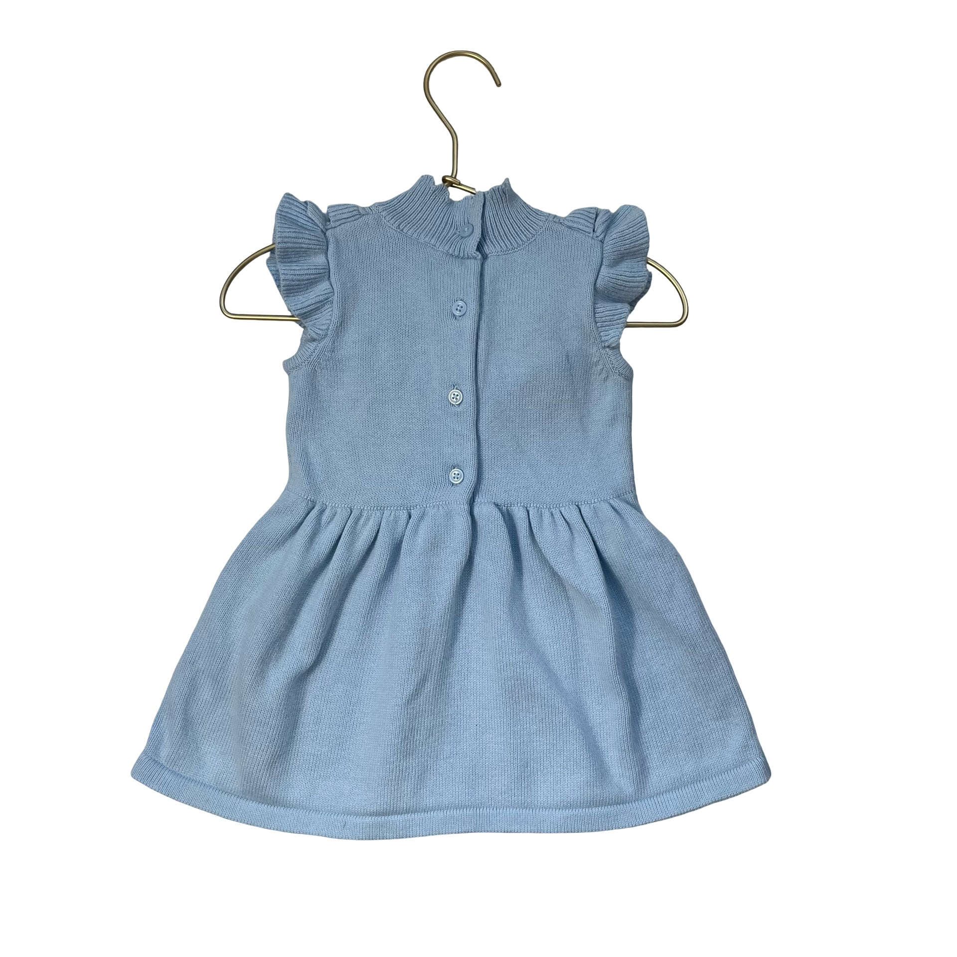 Janie and Jack Light Blue Knit Dress - Size 12-18 Mo