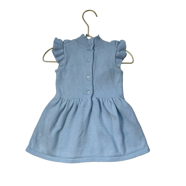 Janie and Jack Light Blue Knit Dress - Size 12-18 Mo