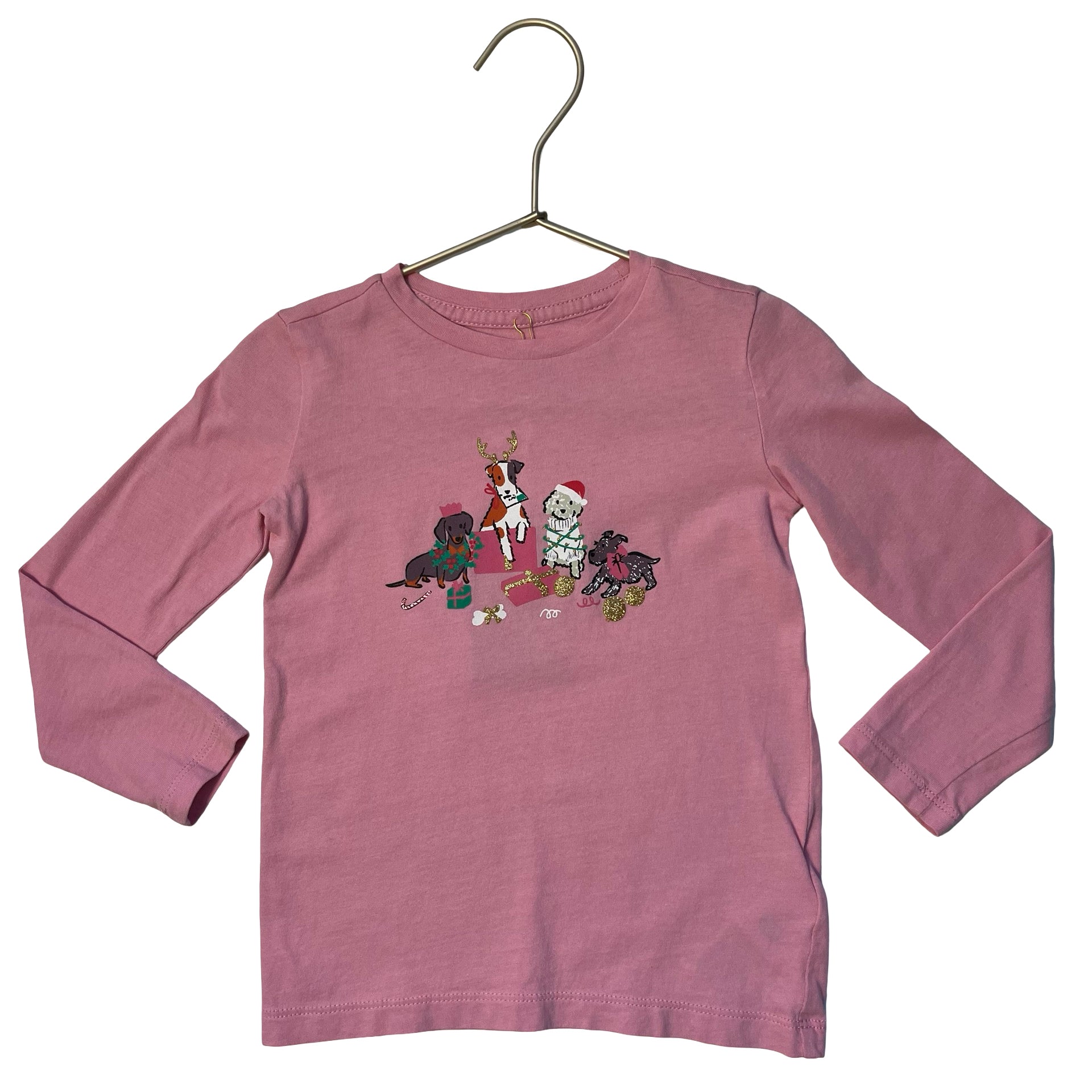 Crewcuts Pink Christmas Dogs & Presents Shirt - Size XXS 2-3