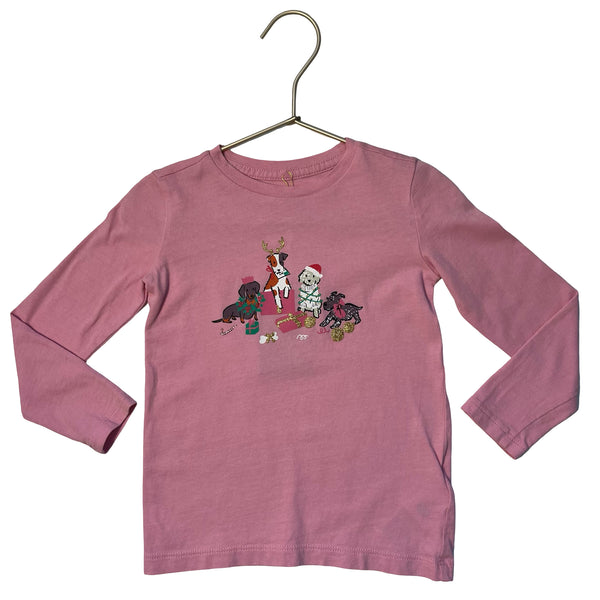 Crewcuts Pink Christmas Dogs & Presents Shirt - Size XXS 2-3