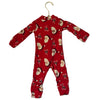 Hanna Andersson Red Santa & Candy Cane Print One-Piece PJs - Size 0-3 Mo