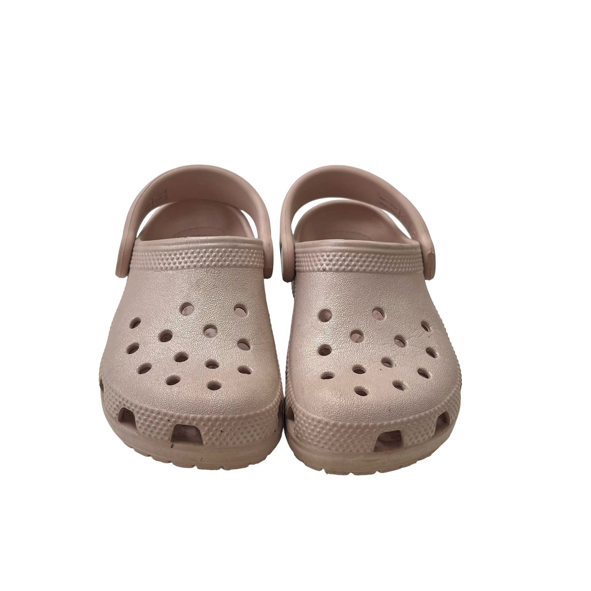 Crocs Dusty Pink Metallic Shoes - Size C9