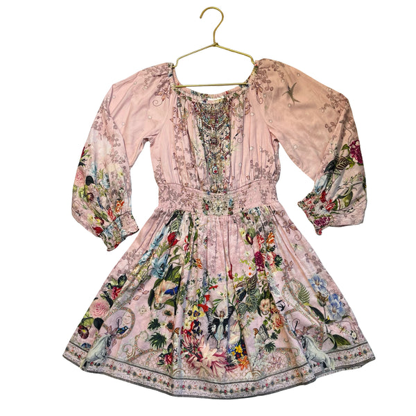 Milla by Camilla Pink Beaded Print Dress - Size 6