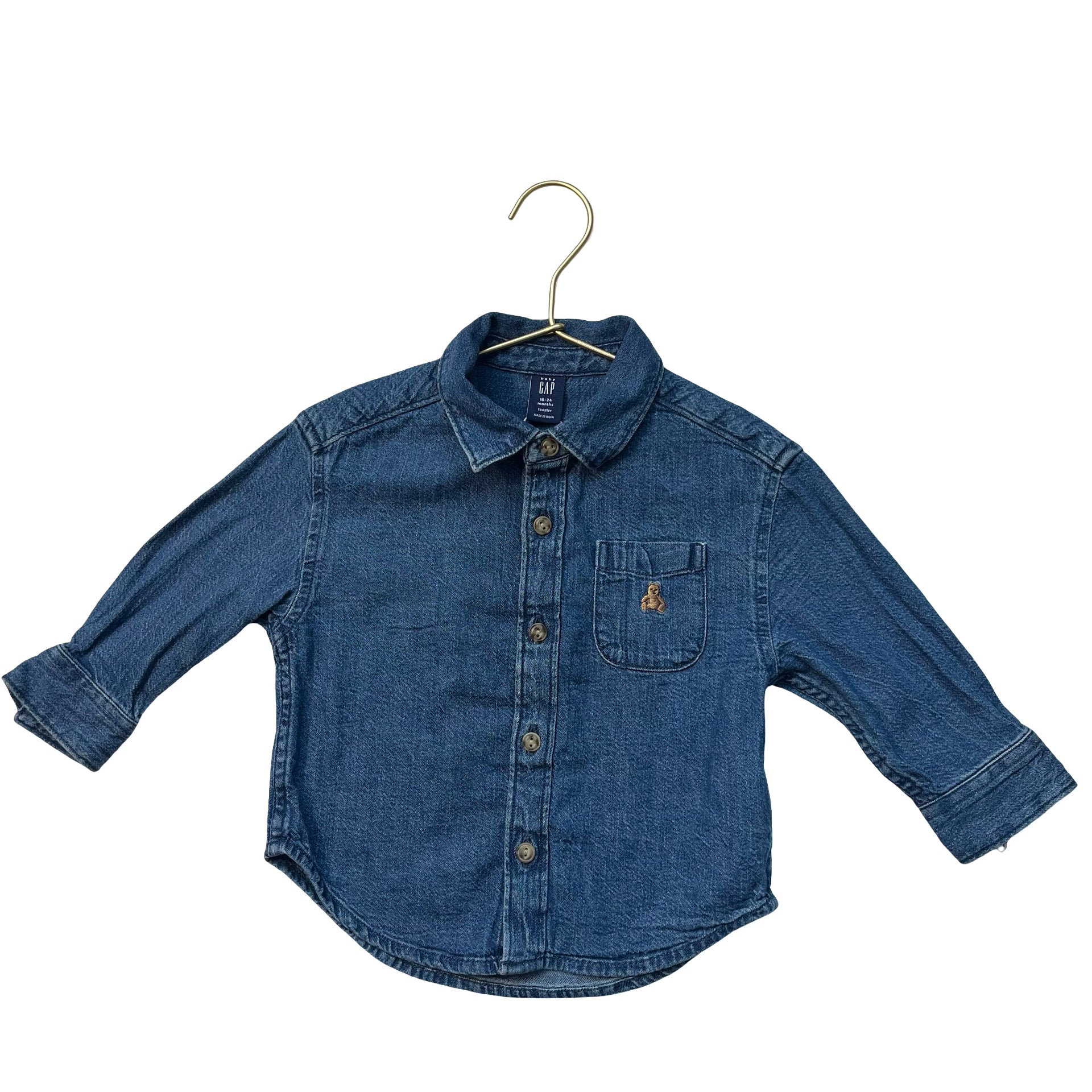Baby Gap Denim Button Down Shirt - Size 18-24 Mo