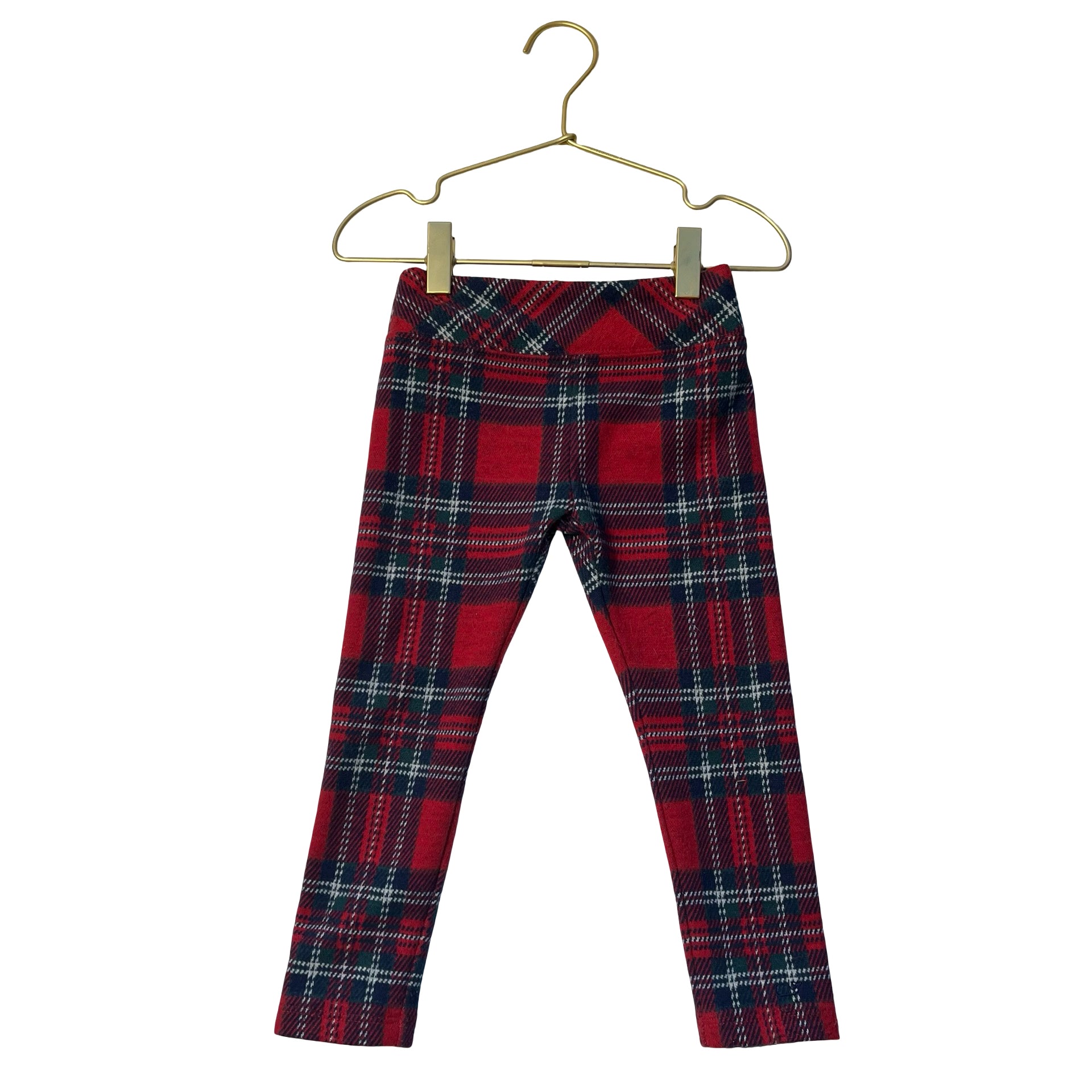Vineyard Vines Red Tartan Plaid Fleece Leggings - Size 2T
