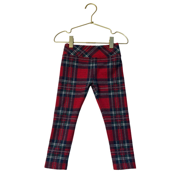 Vineyard Vines Red Tartan Plaid Fleece Leggings - Size 2T