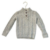 Gymboree Ivory Speckled Quarter-Button Cable-Knit Sweater - Size 3T