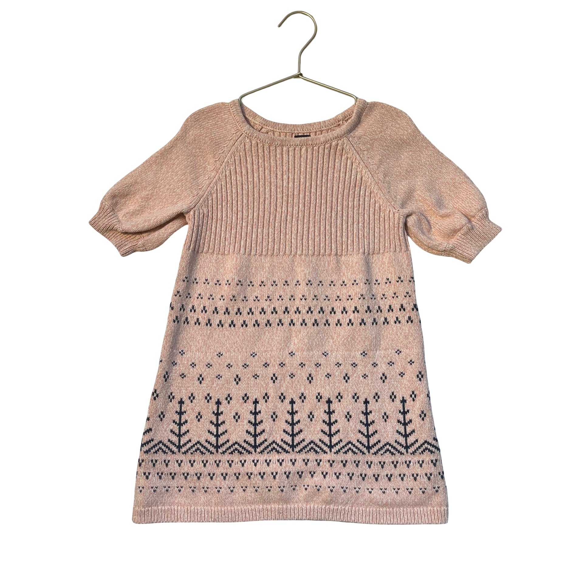 Tea Collection Pink Pattern Cotton Sweater Dress - Size 5