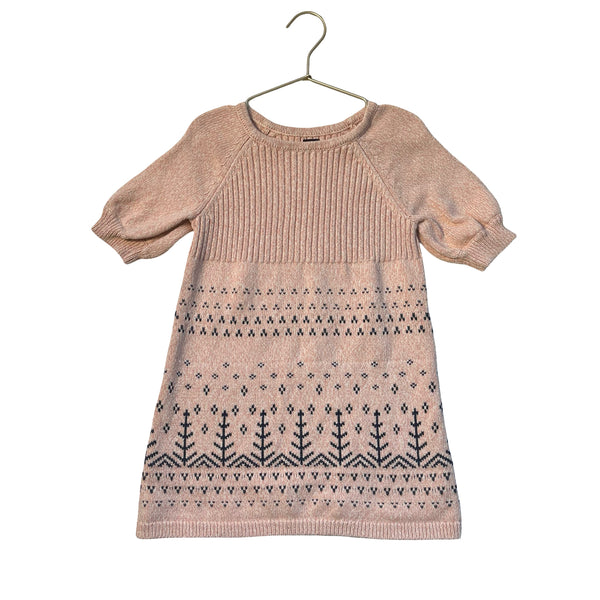 Tea Collection Pink Pattern Cotton Sweater Dress - Size 5