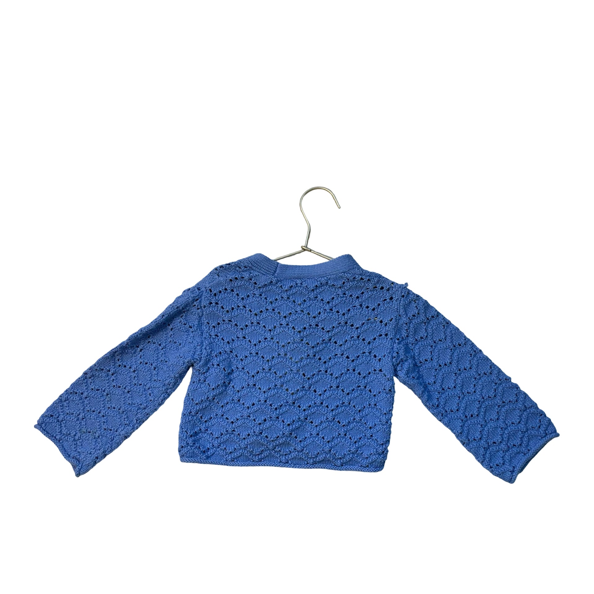 Zara Periwinkle Blue Crochet V-Neck Sweater - Size 12-18 Mo