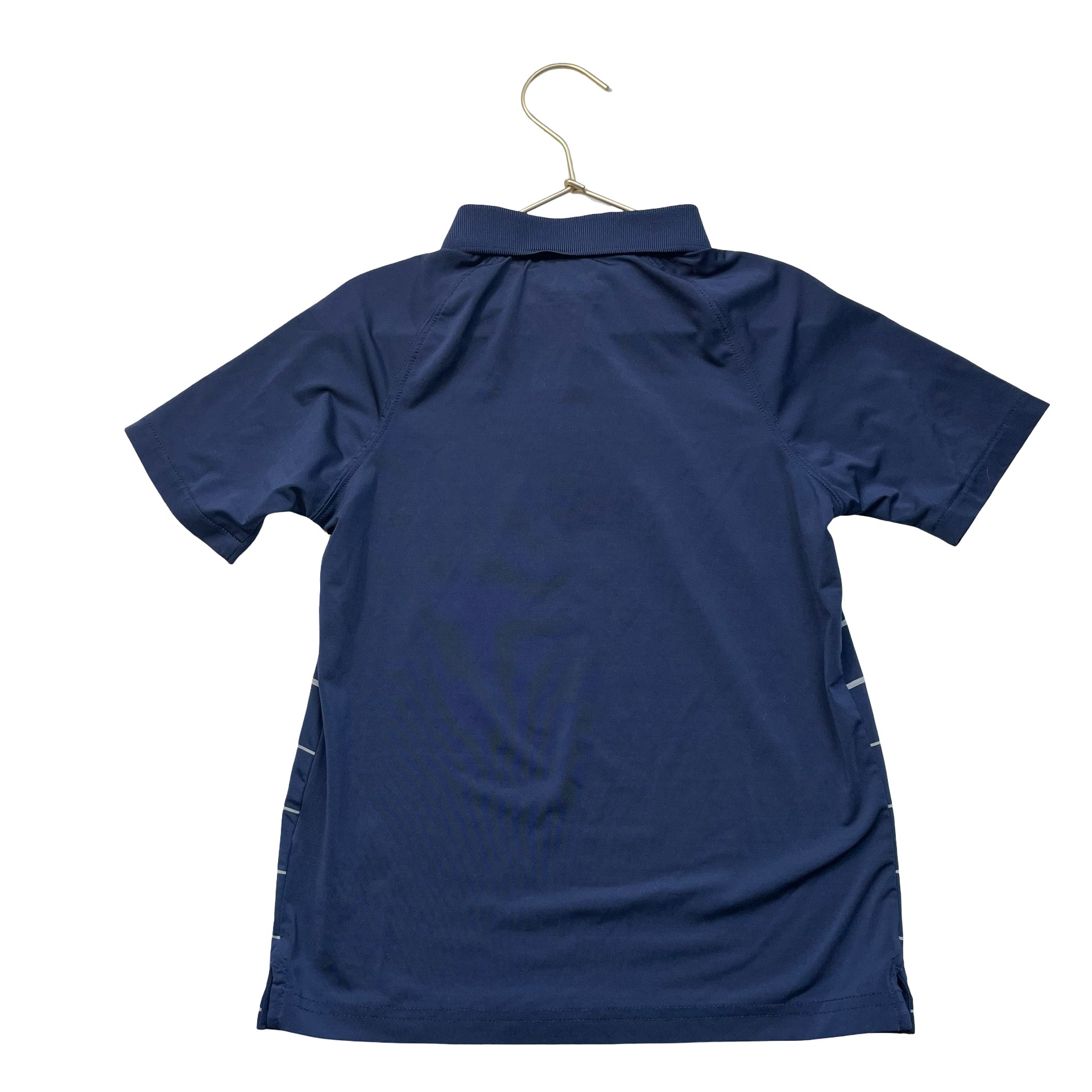 Vineyard Vines Performance Navy, Gray, Lime Green Striped Polo Shirt - Size 6