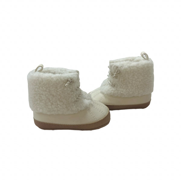 Carter's Ivory Sherpa Soft-Sole Booties - Size NB