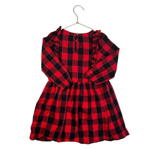 Crewcuts Red, Black, Silver Buffalo Plaid Dress - Size 6