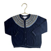 Angel Dear Navy Fair Isle Cardigan Sweater - Size 18-24 Mo