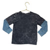 Mish Boys Distressed Black & Blue Waffle Football Graphic Shirt - Size 3