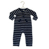 Janie and Jack Navy & White Striped Velour One-Piece - Size 6-12 Mo