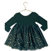 Hanna Andersson Green & Gold Foil Tulle Dress - Size 2T