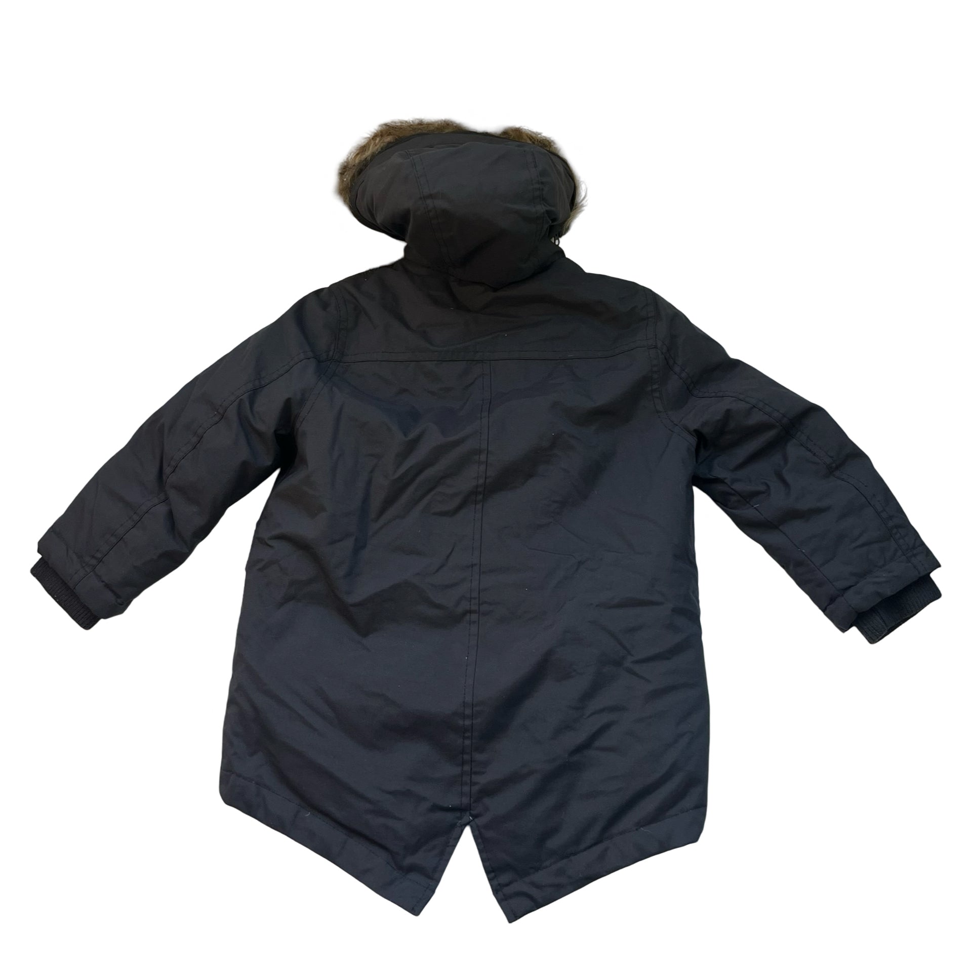 Eddie Bauer Black Winter Jacket, Faux Fur Trim Hood - Size XXS 4 - Bounce Mkt