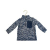 Eddie Bauer Navy & Ivory Space Dye 1/4 Zip Sweater - Size 18 Months - Bounce Mkt