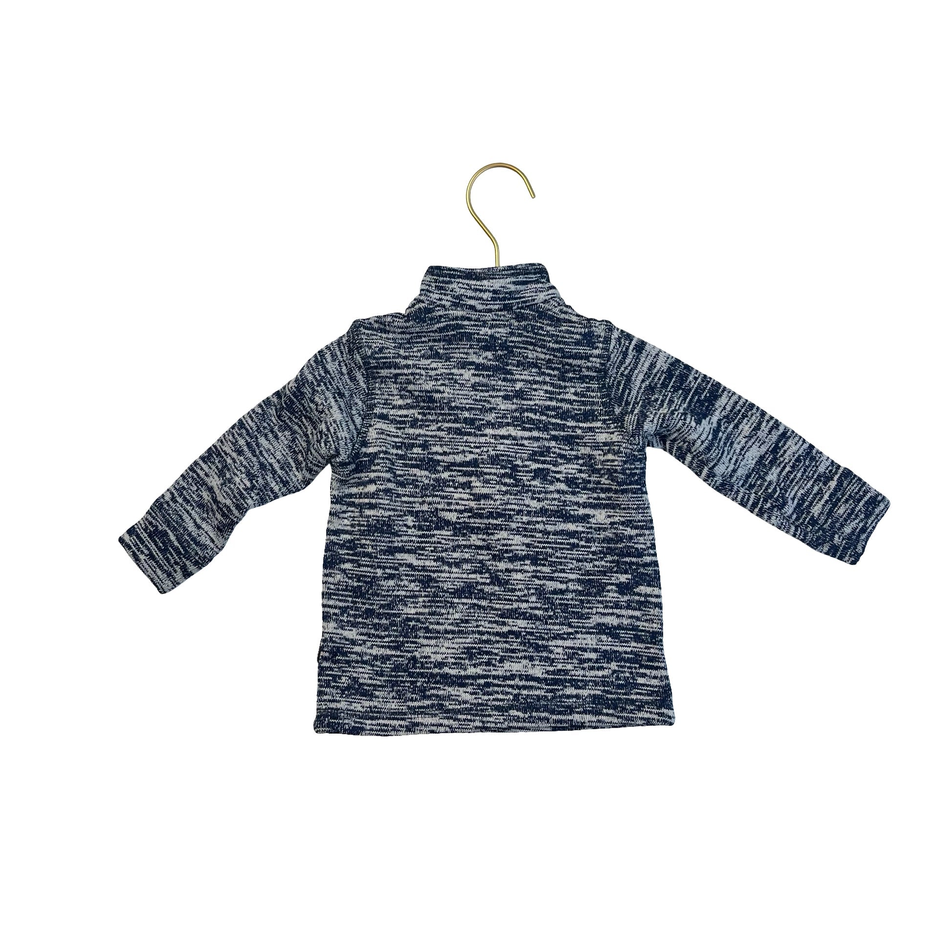 Eddie Bauer Navy & Ivory Space Dye 1/4 Zip Sweater - Size 18 Months - Bounce Mkt