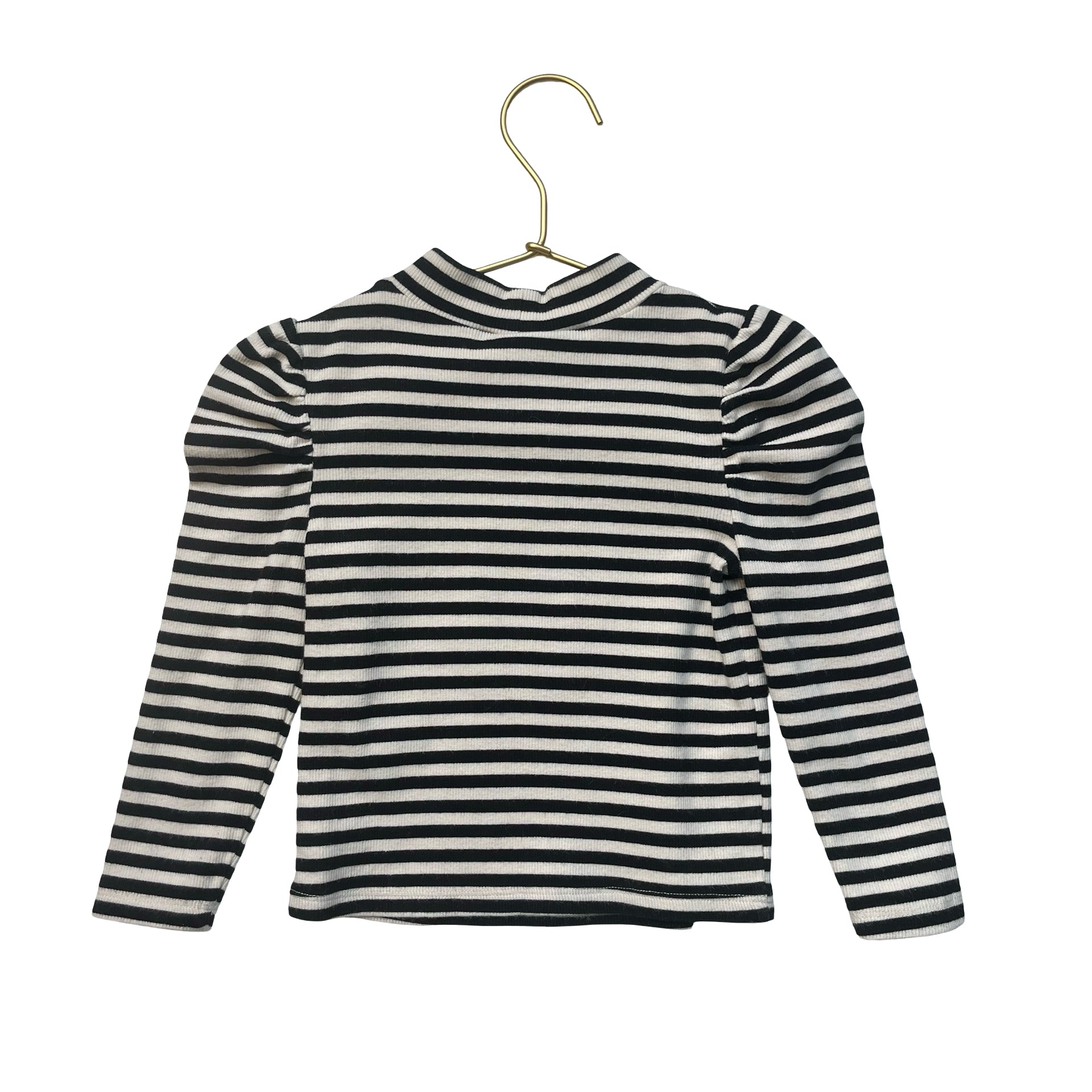 Baby Gap Ivory & Black Striped Mock-Neck Top - Size 2