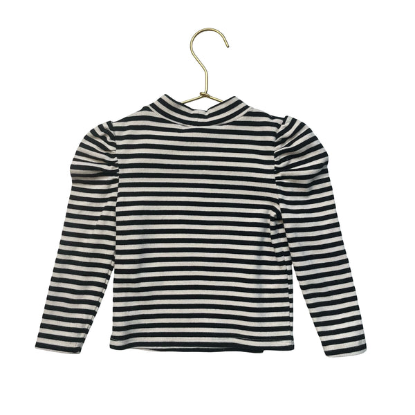 Baby Gap Ivory & Black Striped Mock-Neck Top - Size 2