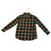 Janie and Jack Green, Orange, Ivory Plaid Button Down Shirt - Size 3