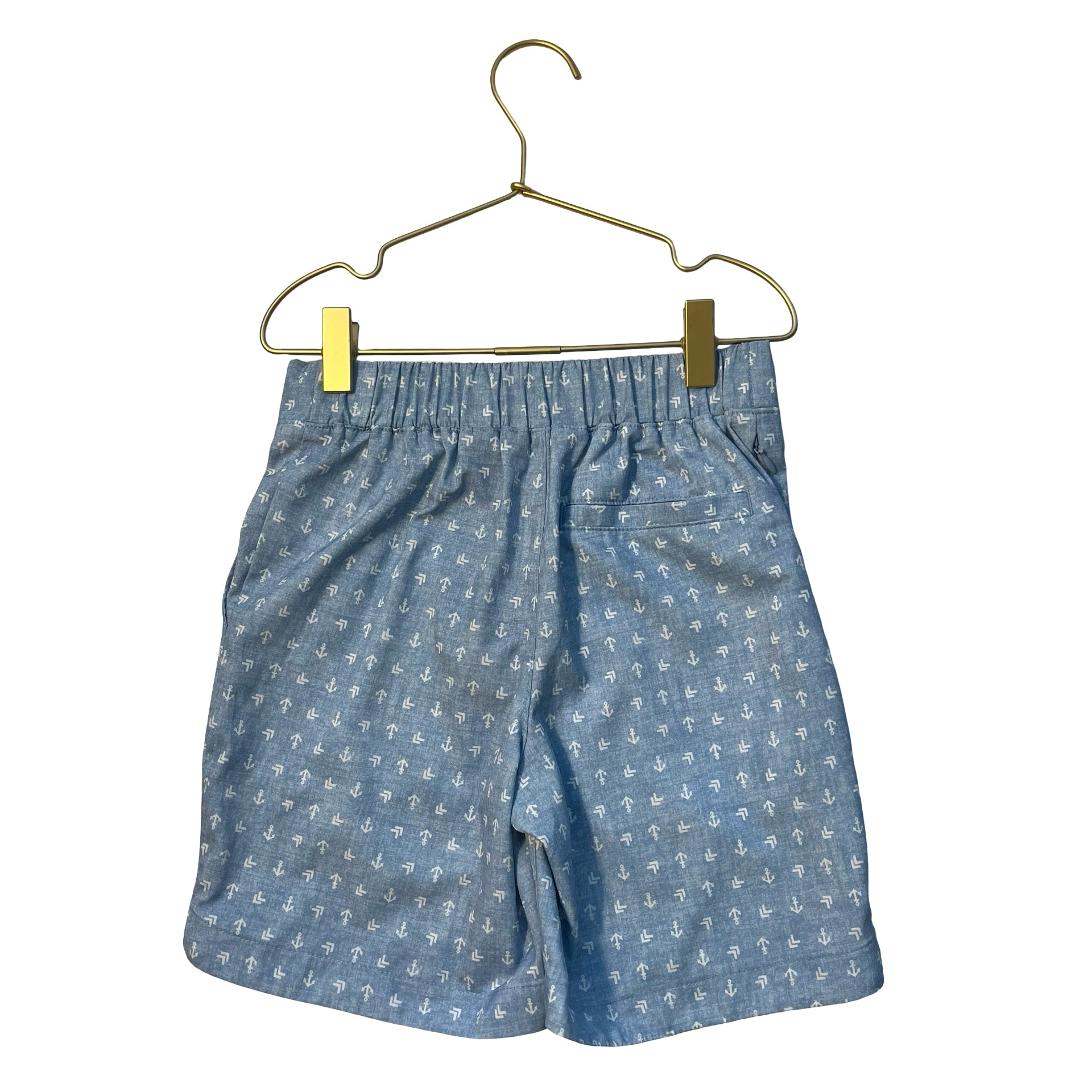 Lands' End Light Blue Anchor Print Hybrid Swim Shorts - Size M 8