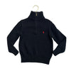 Polo Ralph Lauren Black Cotton Quarter-Zip Sweater - Size 4