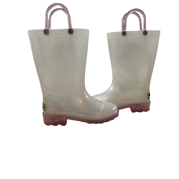 Western Chief Pearl & Lavender Sparkle Light-Up Rain Boots - Size 7