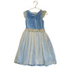 Albetta Blue Velvet, Gold & Ivory Tulle Dress - Size 6-8