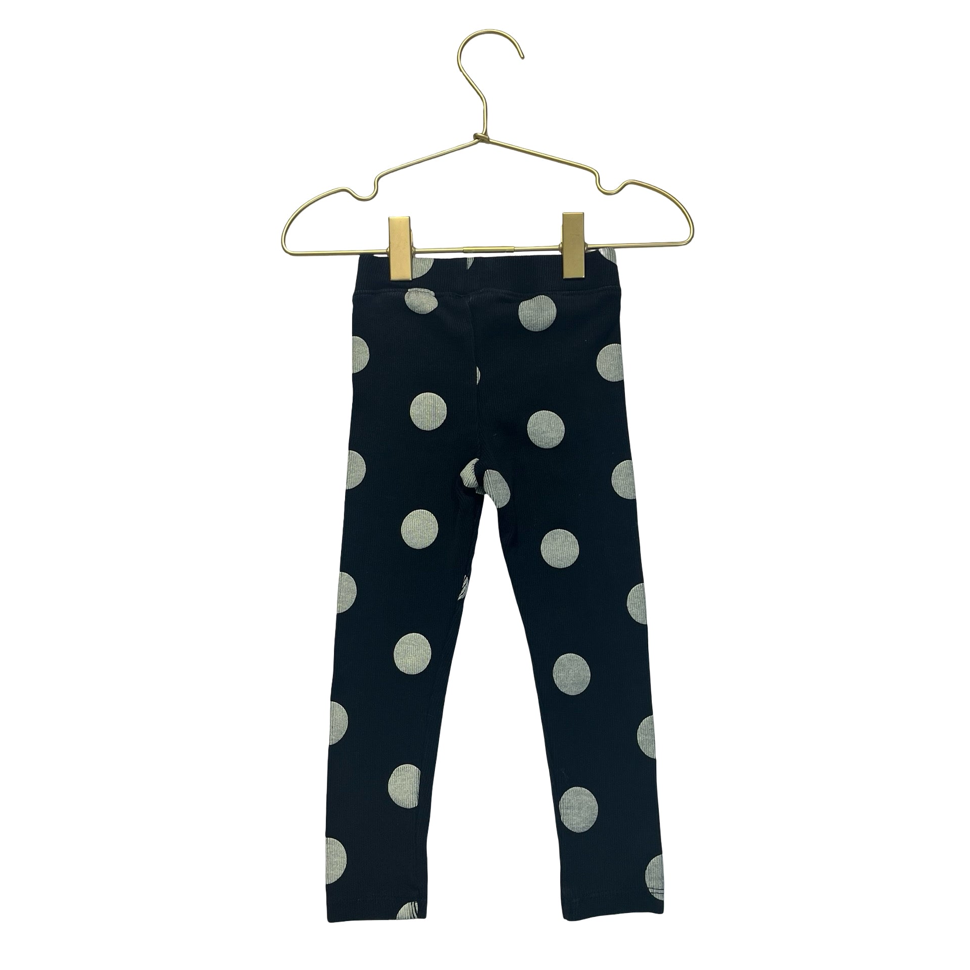 Zara Black & Ivory Polka Dot Leggings - Size 3