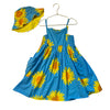 Stella McCartney Blue & Yellow Sun Print Hat & Dress - Size 6