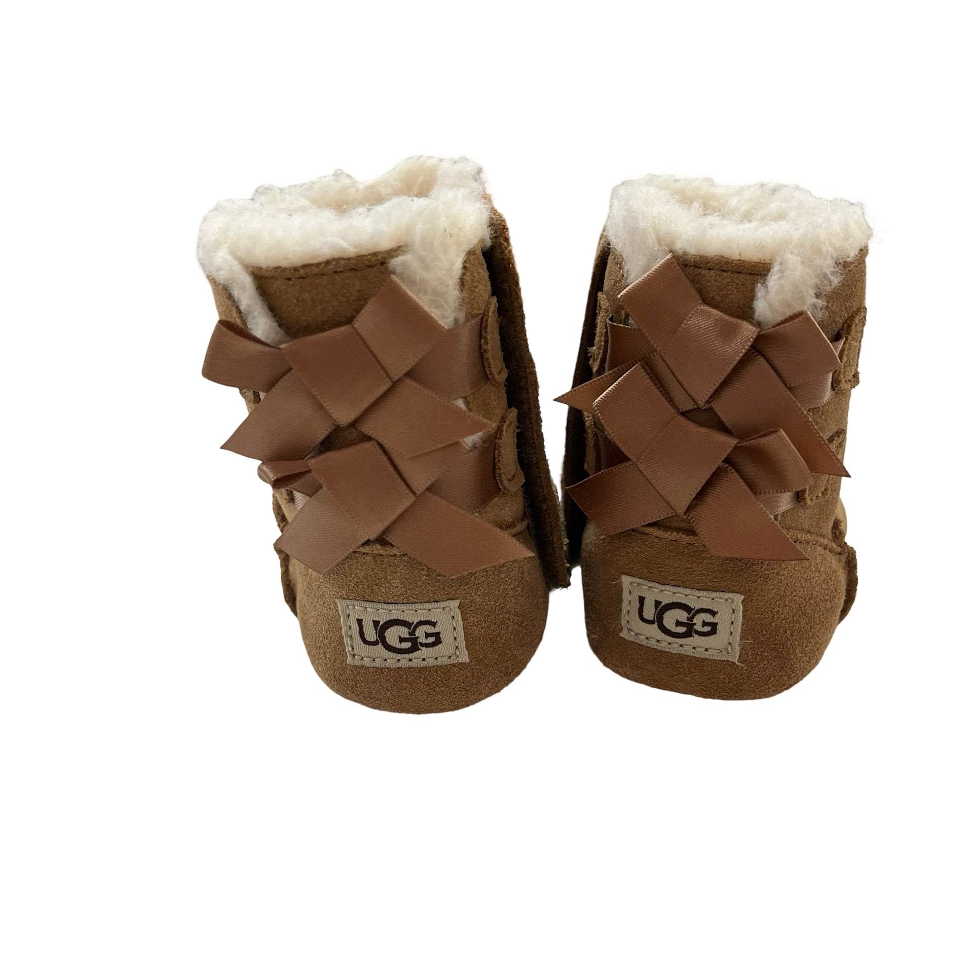 UGG Chestnut Baby Bailey Bow Booties - Size 2-3