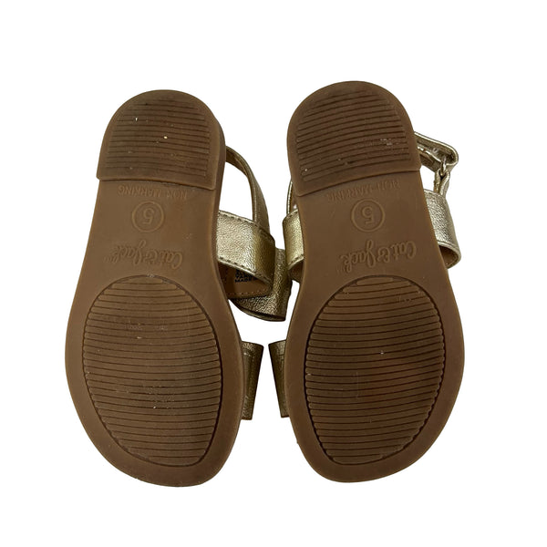 Cat & Jack Gold Bow Sandals - Size 5
