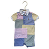 Ralph Lauren Pastel Striped Patchwork Polo Romper - Size 6 Mo