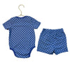 Baby Gap Blue Checkerboard Shorts & Onesie Set  - Size 6-12 Mo