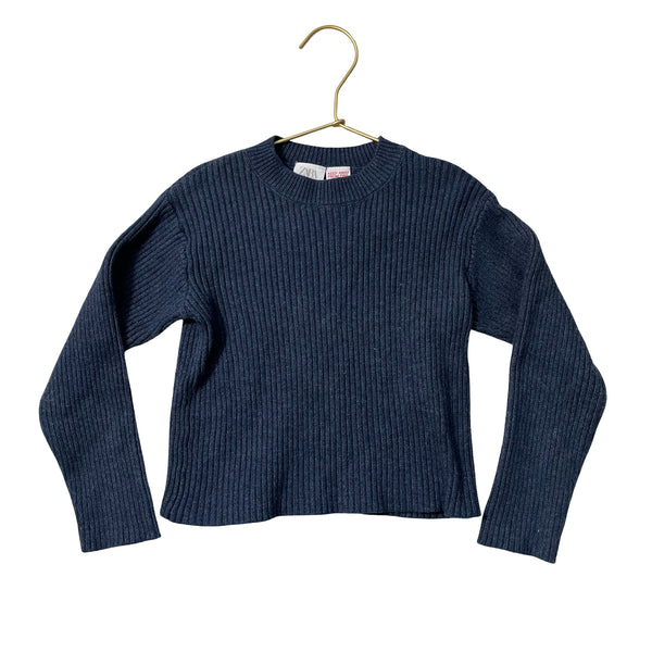 Zara Navy Ribbed Sweater - Size 5-6