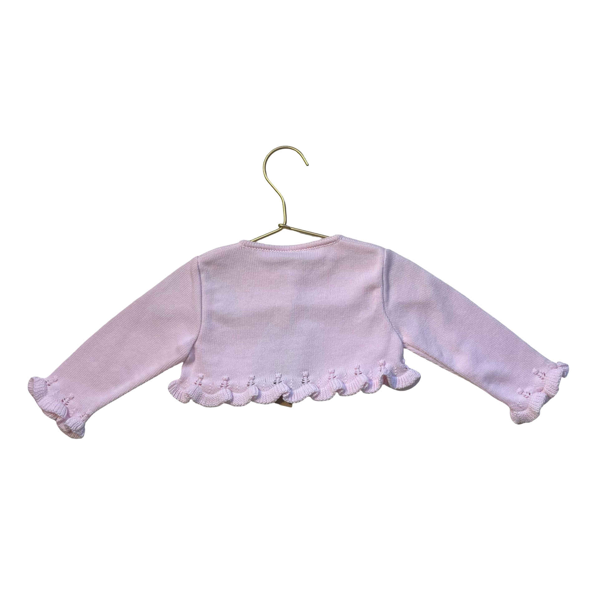 Paz Rodriguez Pink Cropped Cardigan Sweater - Size 18 Mo