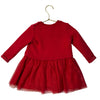 Vertbaudet Red & Gold Quilted & Tulle Dress - Size 2