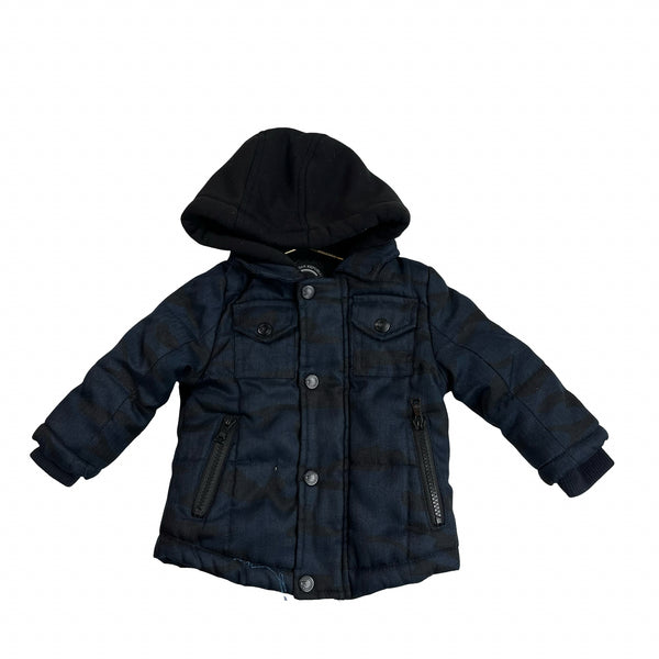 Urban Republic Navy & Black Camo Hooded Winter Jacket - Size 12 Mo