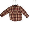 Zara Tan, Brown, Orange Plaid Flannel Button Down - Size 12-18 Mo