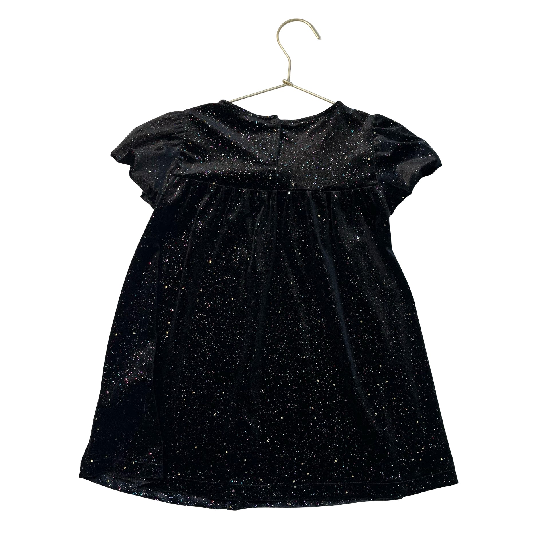 Zara Black Velour Colorful Sparkle Dress - Size 4
