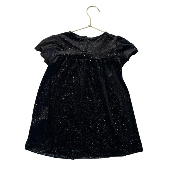 Zara Black Velour Colorful Sparkle Dress - Size 4