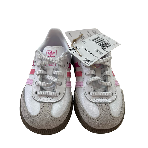 Adidas Samba White & Pink Sneakers with Tags - Size 6K