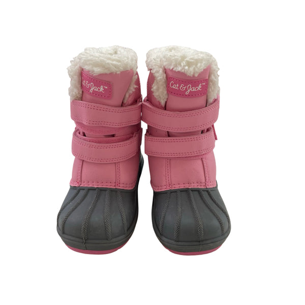 Cat & Jack Pink & Gray Winter Boots - Size 11