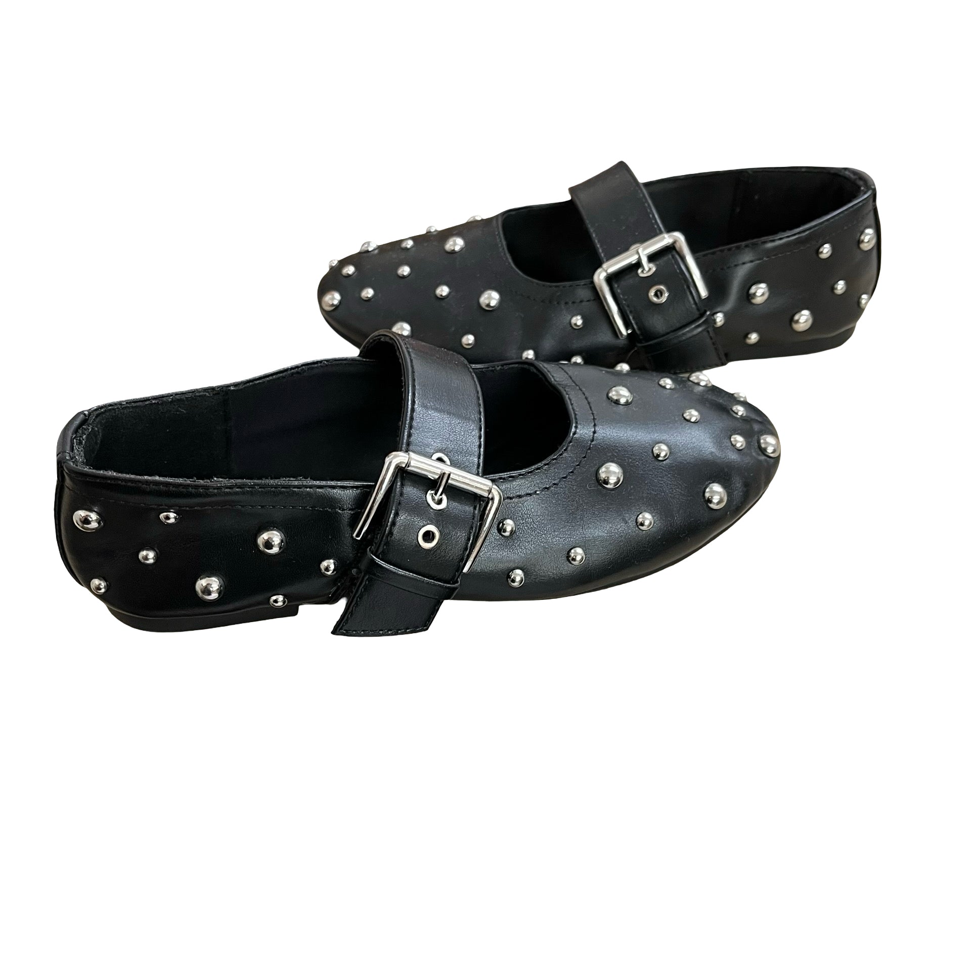 Zara Black & Silver Studded Shoes - Size 32 (1Y Big Kid)